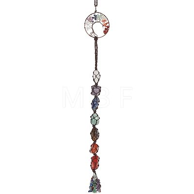 Natural Mixed Gemstone Pendant HJEW-WH0021-18-1