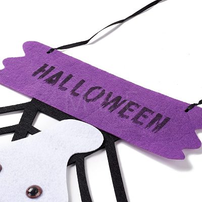 Halloween Theme Felt Cloth Hanging Door Signs HJEW-B005-01-1