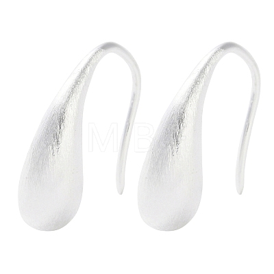 999 Fine Silver Teardeop Dangle Earrings EJEW-P296-29S-1