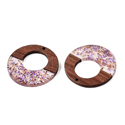 Epoxy Resin & Walnut Wood Pendants RESI-T057-09C-1