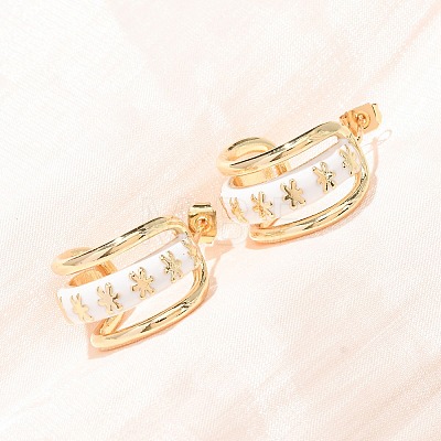 Rack Plating Brass Enamel Stud Earrings KK-CBAB1AF-38A-G-1