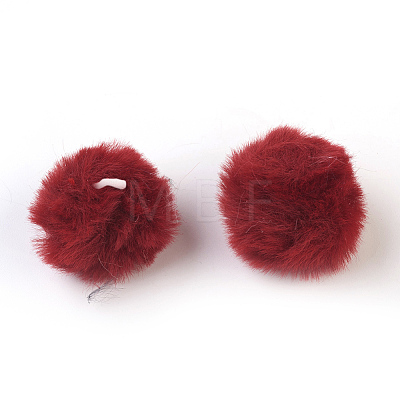 Handmade Faux Rabbit Fur Pom Pom Ball Covered Pendants WOVE-F021-A-1