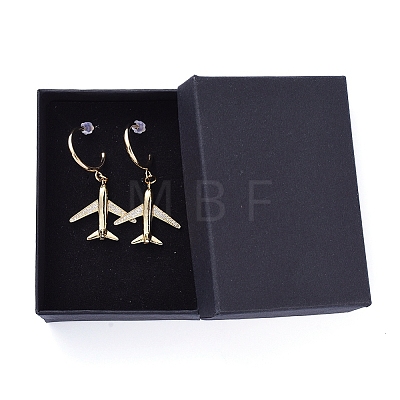 Brass Dangle Stud Earrings EJEW-JE04112-01-1