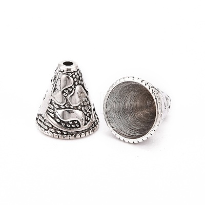 Tibetan Style Cone Alloy Bead Caps X-PALLOY-I112-09AS-1