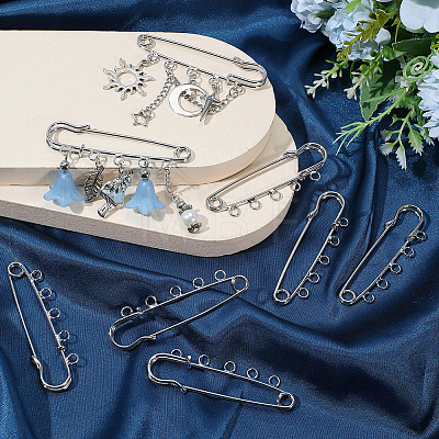 30Pcs Iron Brooch Findings IFIN-SC0002-10A-P-1