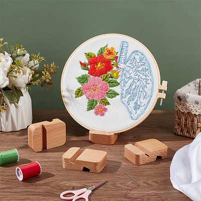 4Pcs Wood Embroidery Hoop Easels ODIS-WH0331-02B-1