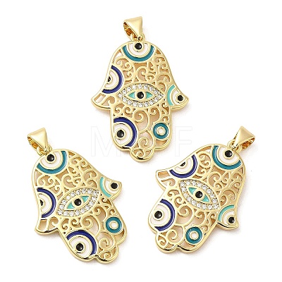 Brass Pave Cubic Zirconia  Pendants KK-Z028-19G-1