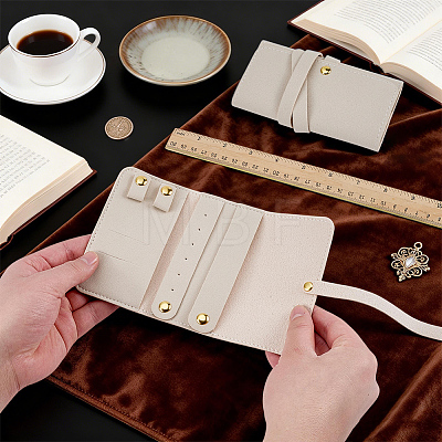 2Pcs PU Leather Jewelry Rolls for Rings Earrings Necklaces AJEW-FG0005-98B-1