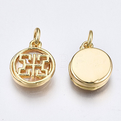 Brass with Natural Sea Shell Charms KK-Q277-021-NF-1