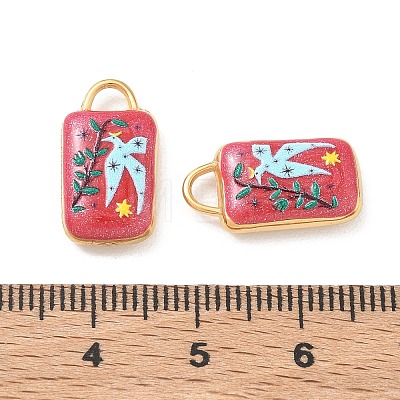 304 Stainless Steel Enamel Pendants STAS-F360-10G-02-1