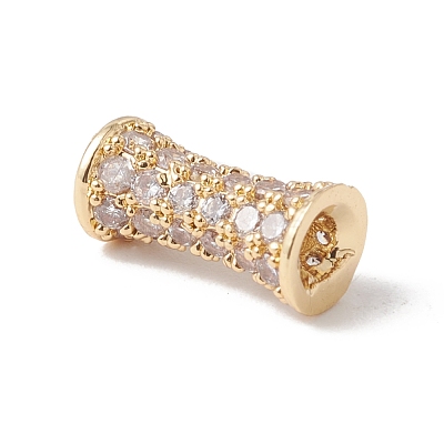 Eco-Friendly Rack Plating Brass Micro Pave Cubic Zirconia Beads KK-F835-26A-G-1