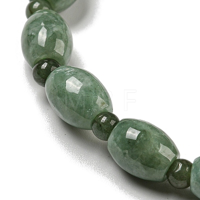 Natural Jadeite Oval Stretch Bracelets BJEW-H603-01-1