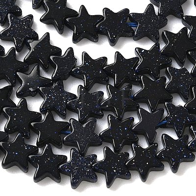 Synthetic Blue Goldstone Beads Strands G-F817-A07-01-1