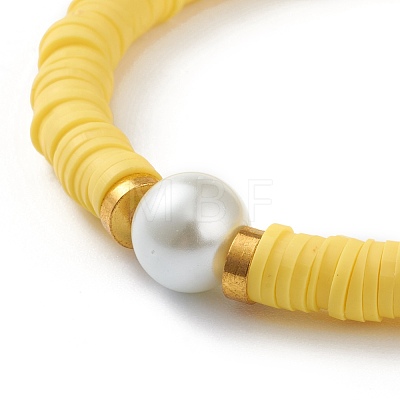 Handmade Polymer Clay Heishi Beads Stretch Bracelets BJEW-JB05759-02-1