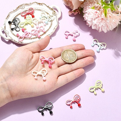 14Pcs 7 Colors Baking Paint Alloy Beads FIND-YW0012-46-1