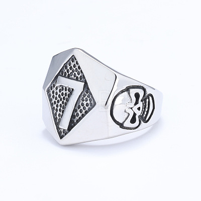 Punk Style 316L Stainless Steel Finger Rings for Men FS-WG96F45-06-1