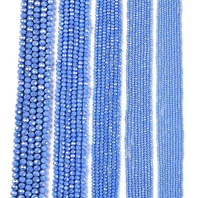 Electroplate Glass Beads Strands EGLA-A044-P6mm-B17-1