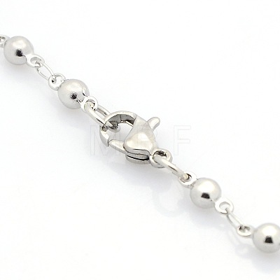 Casual Style 304 Stainless Steel Ball Link Chain Bracelets STAS-O036-06P-1