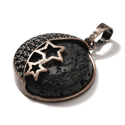 Natural Lava Rock Pendants G-P560-01R-21-1