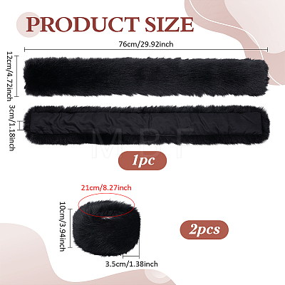 1Pc Imitation Fox Fur Collar AJEW-PH0009-24A-1