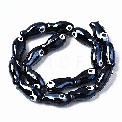 Handmade Porcelain Ceramic Beads Strands X1-PORC-T006-03A-1