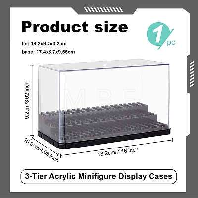 3-Tier Acrylic Minifigure Display Cases ODIS-WH0061-09A-1