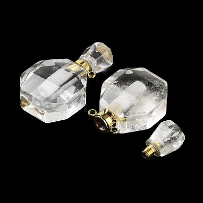 Natural Quartz Crystal Perfume Bottle Pendants G-Q163-10G-04-1