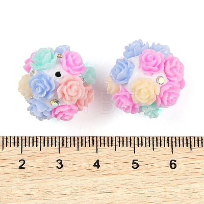 Acrylic Handmade Luminous Polymer Clay Rhinestone Beads CLAY-H003-06B-1