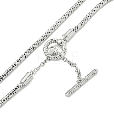 Brass Snake Chain Necklaces for Women NJEW-G084-01P-1