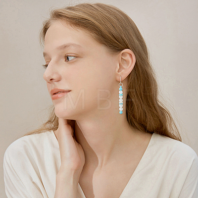 8 Pairs 8 Colors Round Spray Printed Alloy Dangle Earrings EJEW-HS0001-42-1