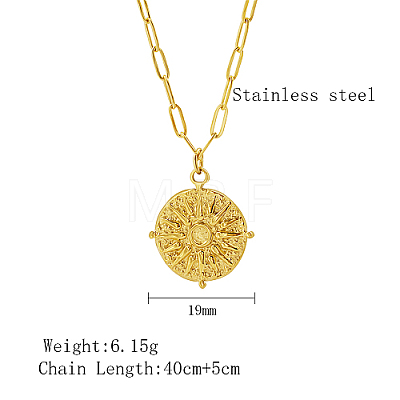 Stainless Steel Sun Pendant Necklaces YN2147-1-1