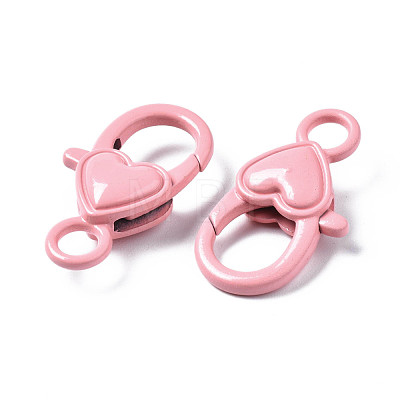 Spray Painted Eco-Friendly Alloy Lobster Claw Clasps PALLOY-T080-04K-NR-1