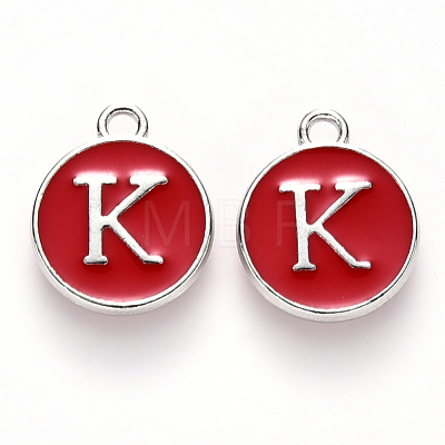 Platinum Plated Alloy Enamel Charms X-ENAM-S118-03K-P-1