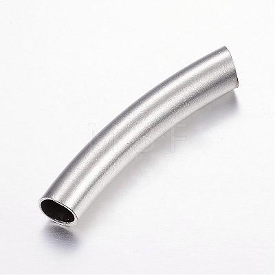 304 Stainless Steel Curved Tube Beads STAS-P128-01-1