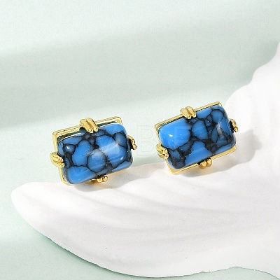 Brass Stud Earrings KK-F358-03G-03-1