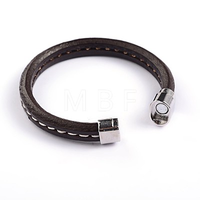 Simple Style Leather Cord Bracelets BJEW-P128-07-1