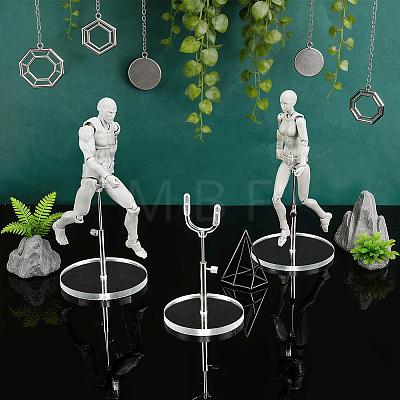 3 Bags 3 Styles Adjustable Height Plastic Doll Display Stands ODIS-FG0002-31-1