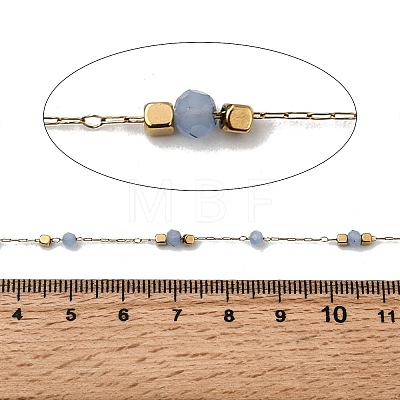 Handmade 304 Stainless Steel Glass Round Link Chains CHS-L032-09G-04-1