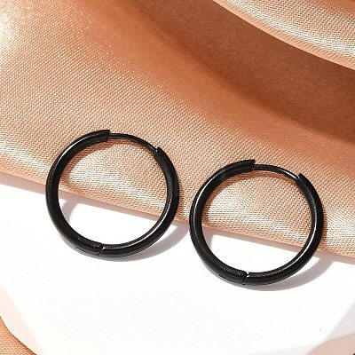 202 Stainless Steel Huggie Hoop Earrings EJEW-F111A-17mm-EB-1