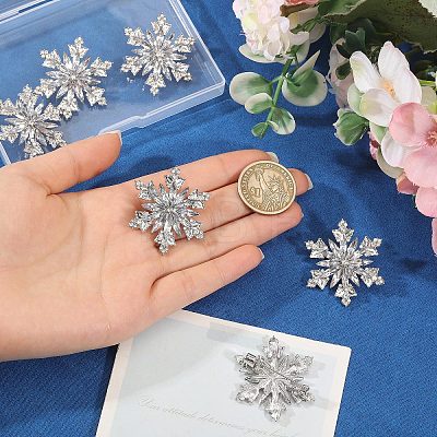 Christmas Alloy Rhinestone Lapel Pins JEWB-WH0028-135-1