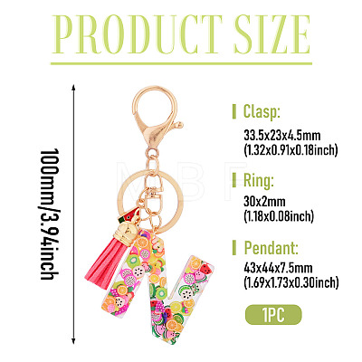Fruit Series Letter Resin Keychains KEYC-TAC0033-02N-1