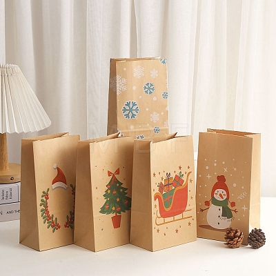 Christmas Printed Rectangle Paper Packing Bags CARB-D016-01B-1