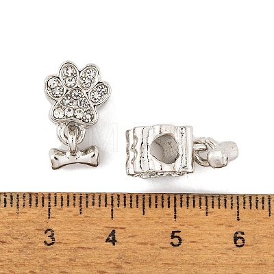 Rack Plating Alloy Rhinestone European Dangle Charms FIND-C055-19P-01-1