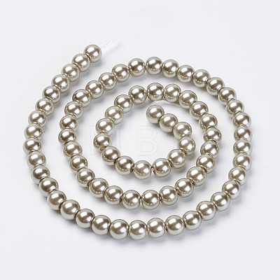 Eco-Friendly Dyed Glass Pearl Beads Strands HY-A008-6mm-RB018-1