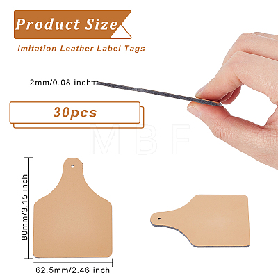 Imitation Leather Label Tags AJEW-WH0372-05B-1