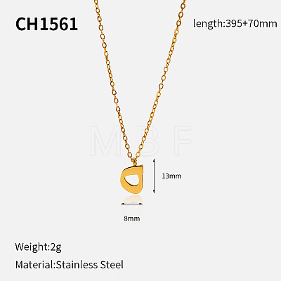 304 Stainless Steel Arabic Initial Letter Pendant Necklaces FS-WG7B6CA-11-1