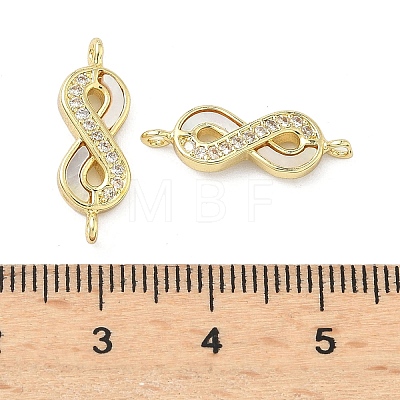 Natural Shell Infinity Links Connector Charms KK-A282-03A-G-1