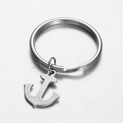 Stainless Steel Anchor Keychain KEYC-JKC00046-03-1