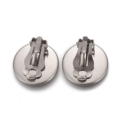 304 Stainless Steel Clip-on Earring Setting X-STAS-P249-23D-P-1