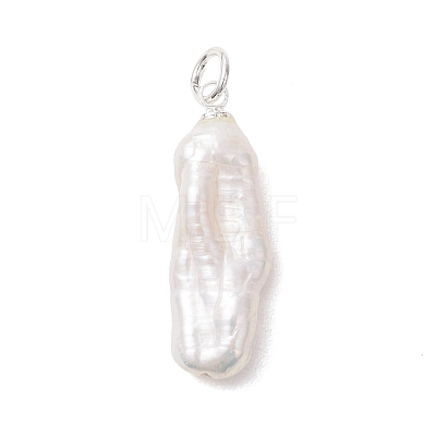 Natural Baroque Keshi Pearl Pendants PALLOY-JF04918-1